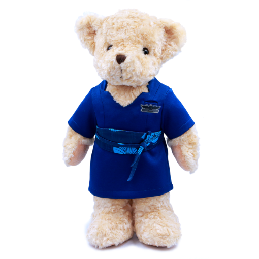 Hawaiian Airlines female cabin crew teddy bear