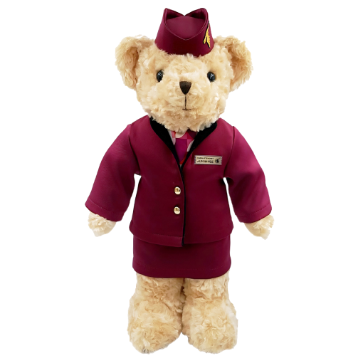 Qatar Airwats femaile cabin crew teddy bear