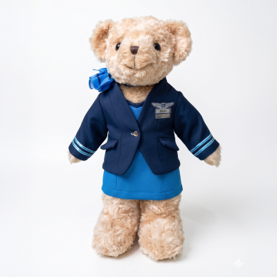 United Airlines female cabin crew teddy bear
